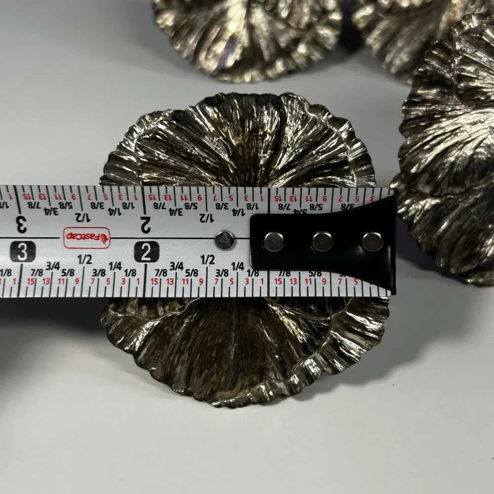 Vintage Silver Tone Pansy Flower Napkin Rings Set of 4 Botanical Floral Decor